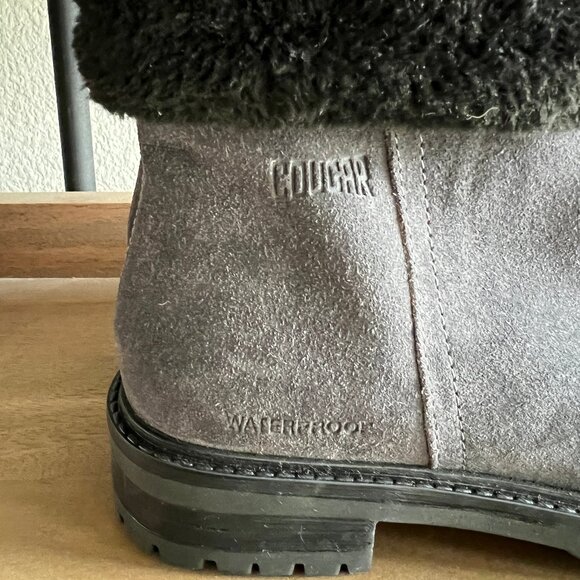 COUGAR Kendal Grey Suede Boots w/ Faux Fur Trim Sz. 8 NEW - Picture 4 of 10